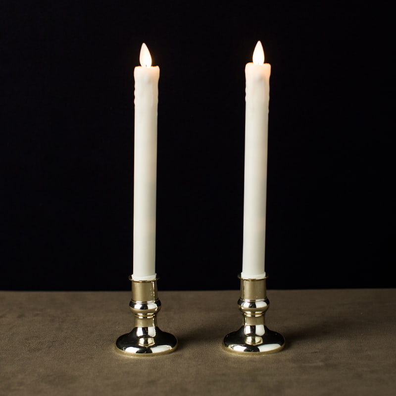 2-pack droppande vax flamlösa koniska ljus