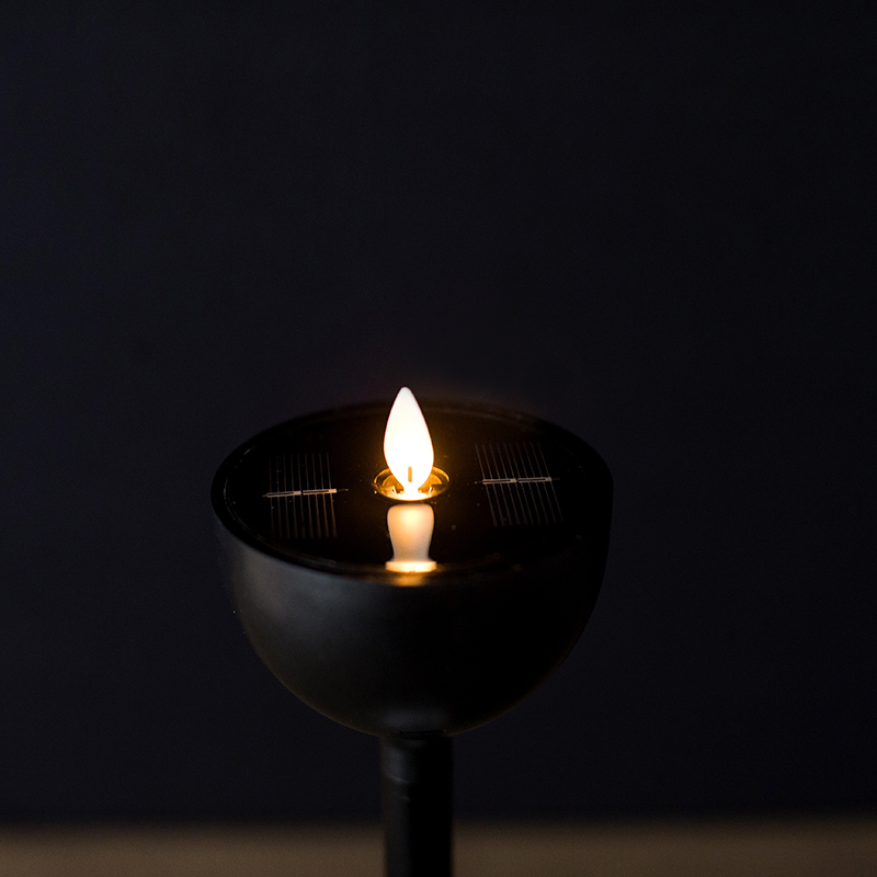 Vinglas Soldrivet flimrande flamlöst ljus