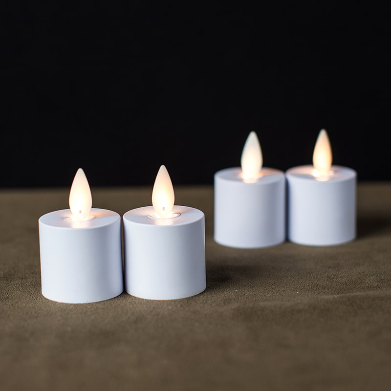 4-pack vita induktiva uppladdningsbara flamlösa ljus