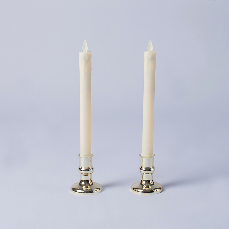 2-pack droppande vax flamlösa koniska ljus