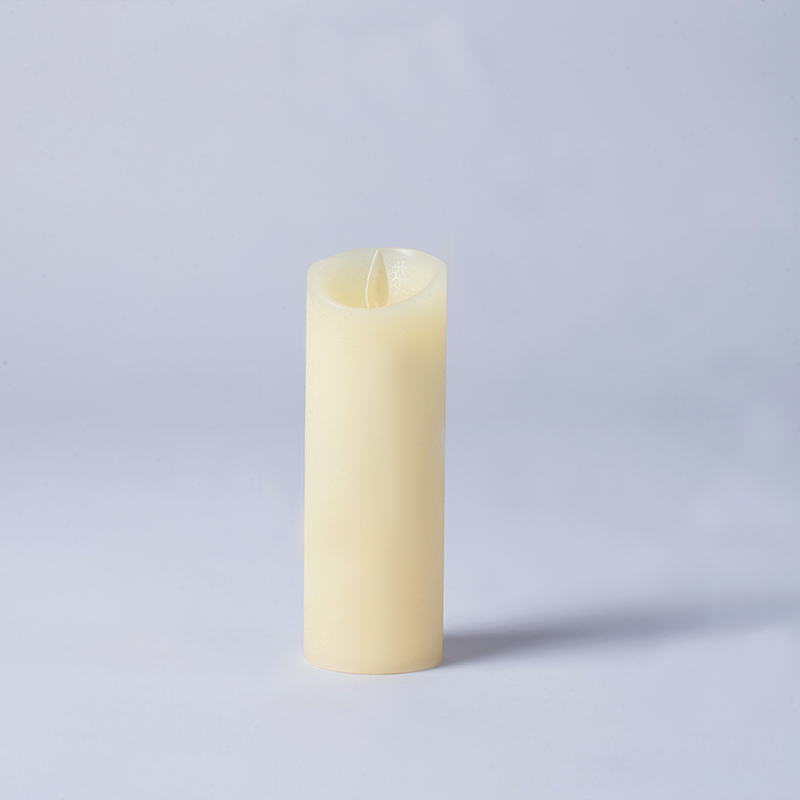 3-pack elfenben flimrande flamlösa pelarljus