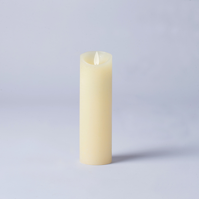 3-pack elfenben flimrande flamlösa pelarljus